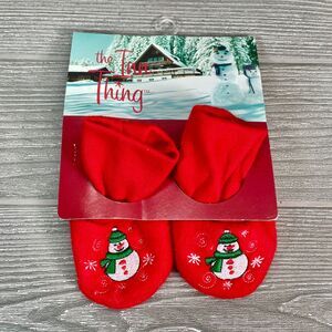 2001 The Inn Thing XS Booties Infant Baby Holiday Christmas Winter Snowman NEW